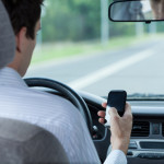 Using phone while driving car